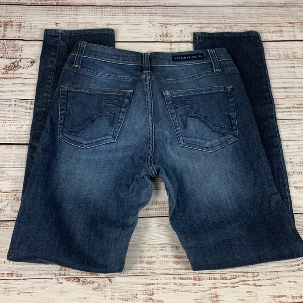 Rock and republic Berlin straight leg blue jeans size 8 - Picture 1 of 15